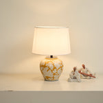 Blazing Blossom Ceramic Table Lamp – Artisan Floral Design for Modern Interiors