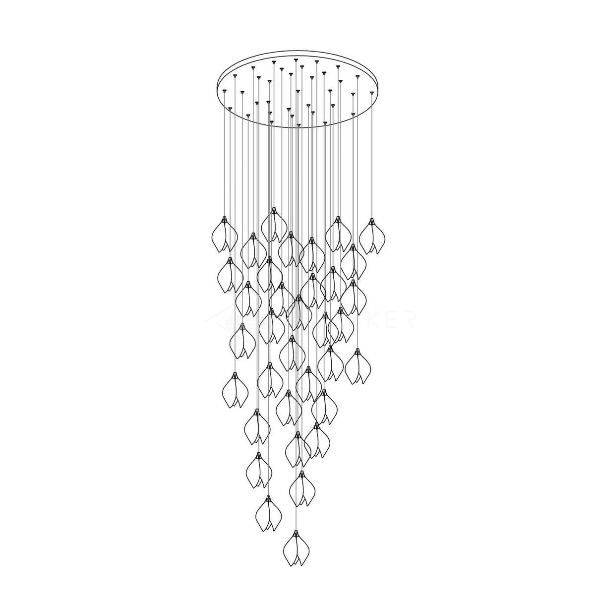 Ceramic Flower Pendant Light