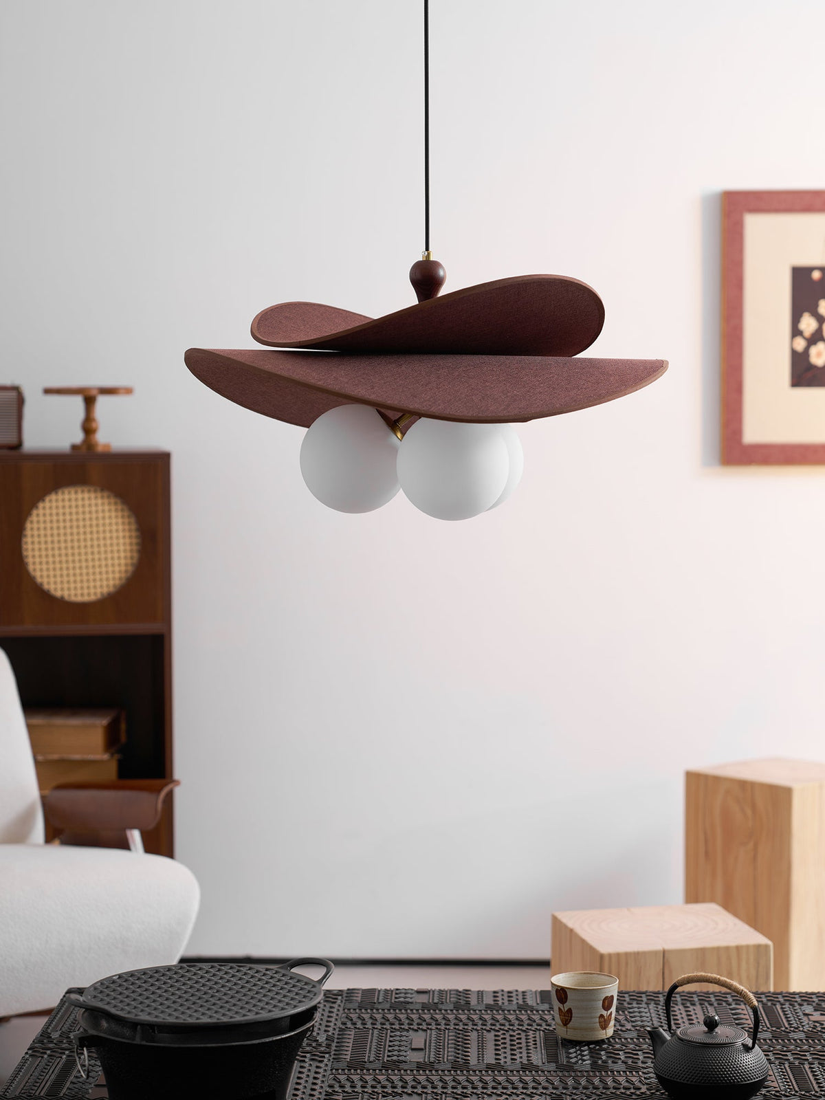 Bloom Petals Chandelier — Sculptural Fabric Pendant Light