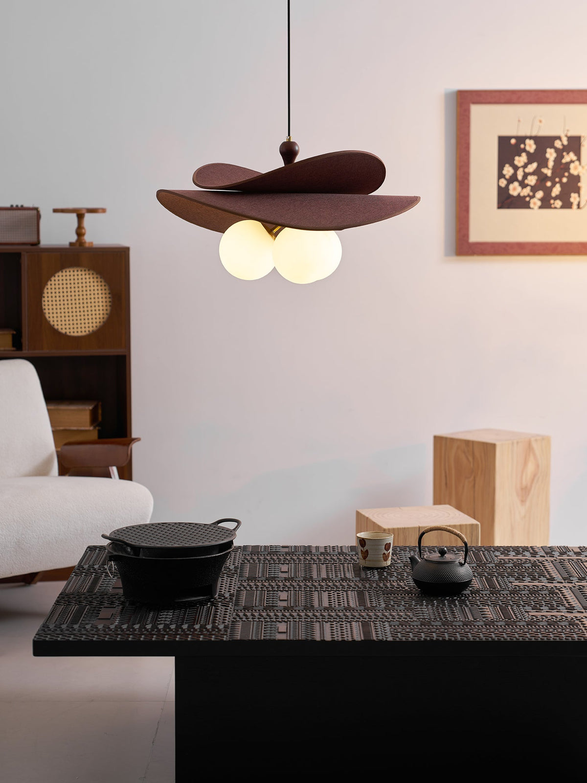 Bloom Petals Chandelier — Sculptural Fabric Pendant Light