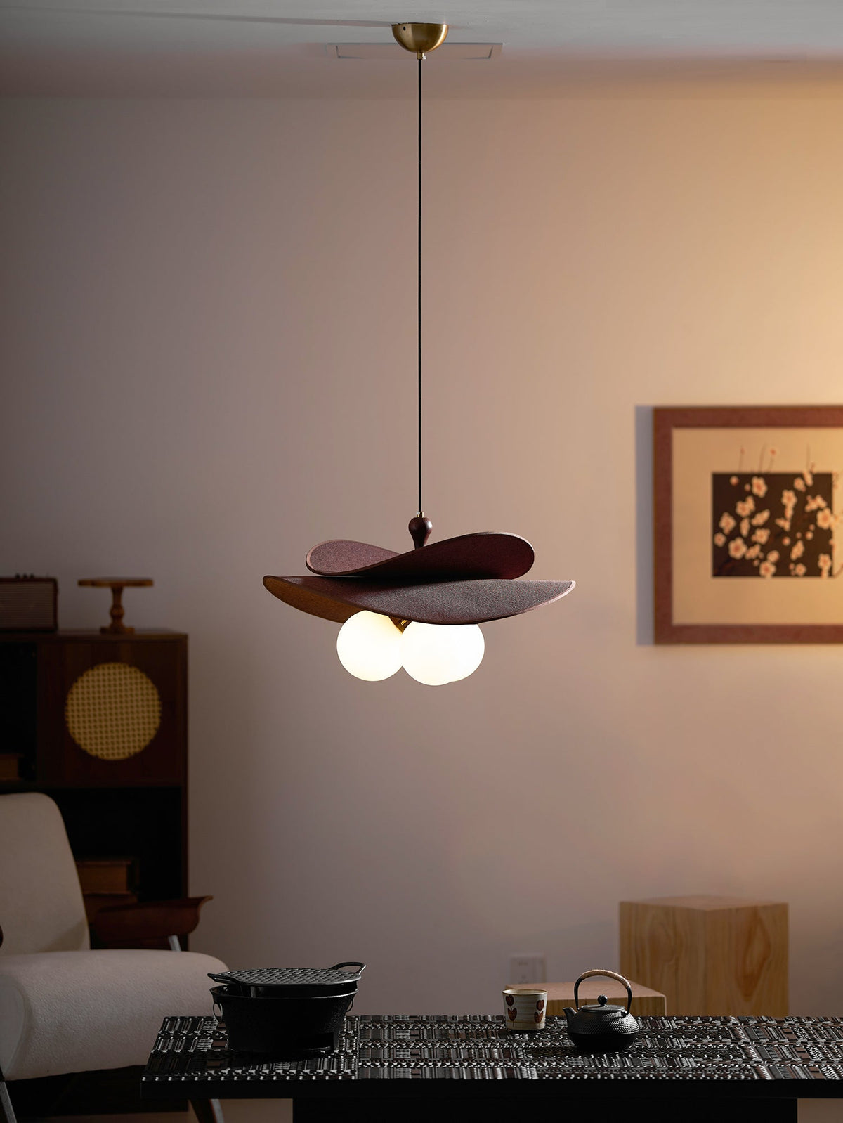Bloom Petals Chandelier — Sculptural Fabric Pendant Light