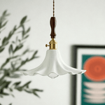 Bloom Twist Pendant Light – Art Glass & Brass Modern Hanging Lamp