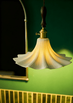 Bloom Twist Pendant Light – Art Glass & Brass Modern Hanging Lamp