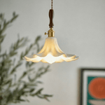 Bloom Twist Pendant Light – Art Glass & Brass Modern Hanging Lamp