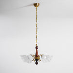 Bloomcrest Modern Glass Chandelier with Gold and Walnut Finishes