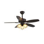 Blossom Breeze Ceiling Fan Light with Wood Blades and Glass Shades