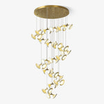 Blossom Double Horn Chandelier – Modern Ceramic & Gold Pendant Light