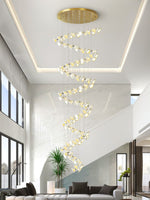 Blossom Double Horn Chandelier – Modern Ceramic & Gold Pendant Light