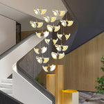 Blossom Double Horn Chandelier – Modern Ceramic & Gold Pendant Light