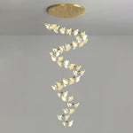 Blossom Double Horn Chandelier – Modern Ceramic & Gold Pendant Light