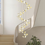 Blossom Double Horn Chandelier – Modern Ceramic & Gold Pendant Light