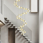 Blossom Double Horn Chandelier – Modern Ceramic & Gold Pendant Light