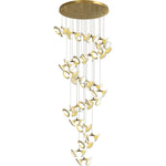 Blossom Double Horn Chandelier – Modern Ceramic & Gold Pendant Light