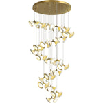 Blossom Double Horn Chandelier – Modern Ceramic & Gold Pendant Light