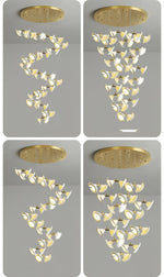 Blossom Double Horn Chandelier – Modern Ceramic & Gold Pendant Light