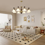 Ethereal Blossom Chandelier in Gold and Walnut with Glass Petals