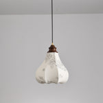 Blossom Lantern Pendant Light – Walnut Wood & Fabric Shade