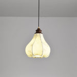 Blossom Lantern Pendant Light – Walnut Wood & Fabric Shade
