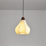 Blossom Lantern Pendant Light – Walnut Wood & Fabric Shade