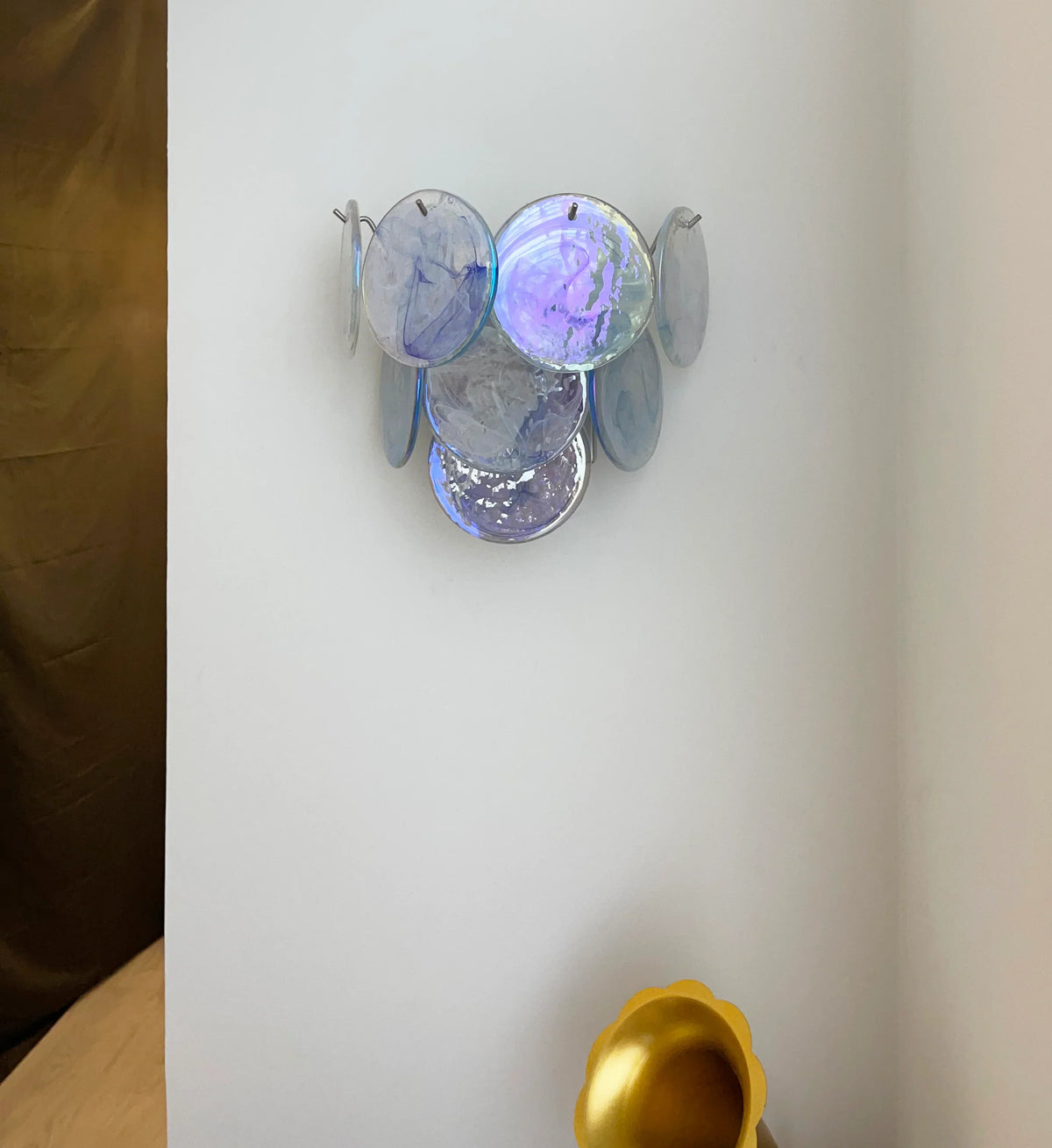 Blue Vintage Murano Glass Wall Lamp