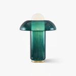 Blue Glass Mushroom Table Lamp