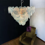 Blue Glass Disc Chandelier – Contemporary Designer Pendant Light