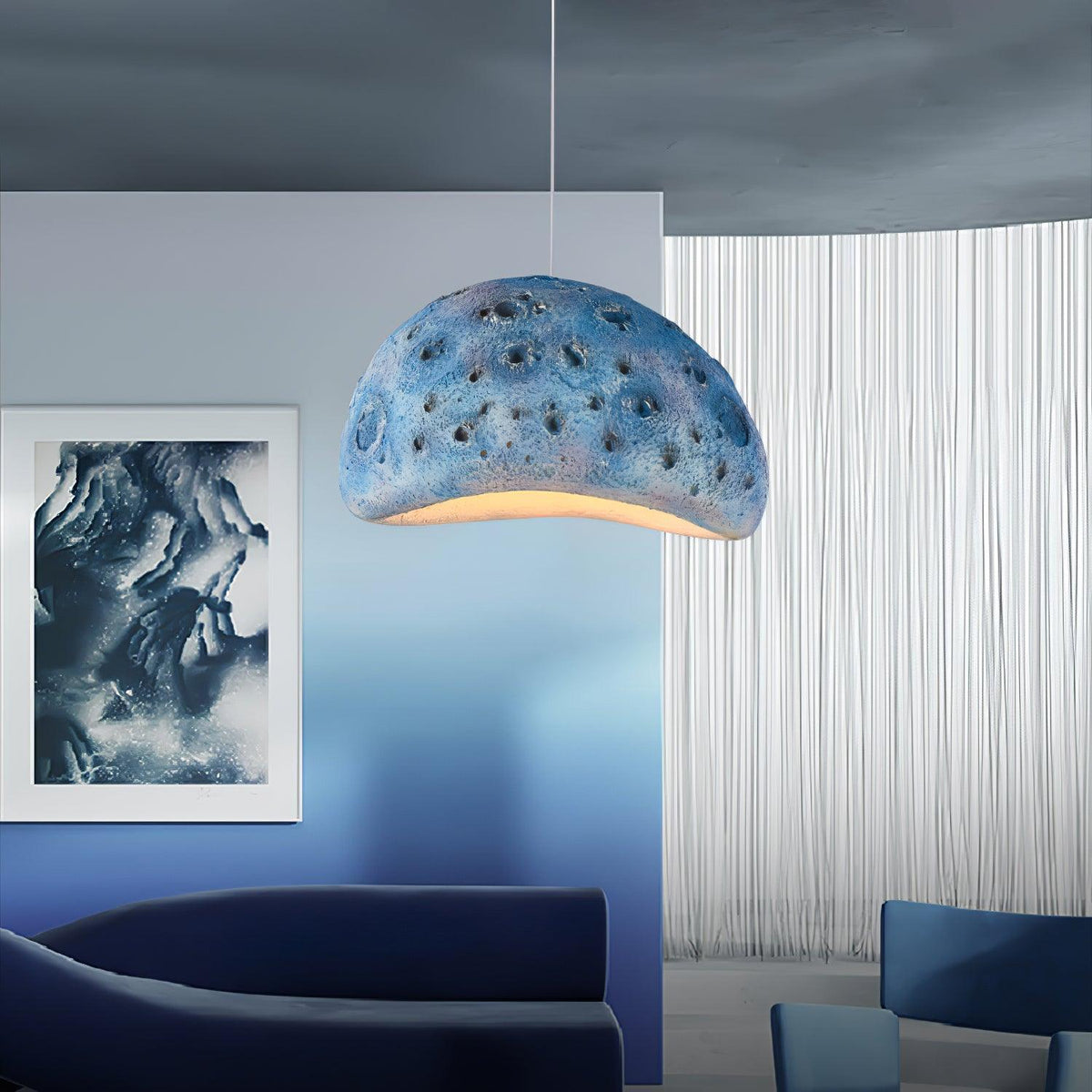 Lunara Blue Planet Pendant Light – Modern Designer Ceiling Lamp