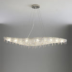 Boat Crystal Chandelier – Modern Linear LED Pendant for Dining & Living Rooms