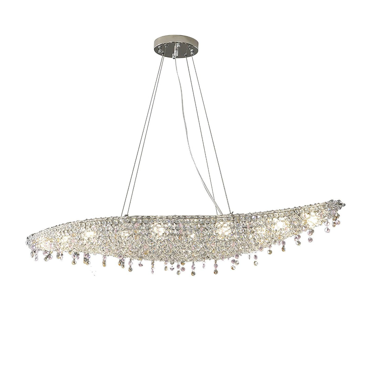 Boat Crystal Chandelier – Modern Linear LED Pendant for Dining & Living Rooms