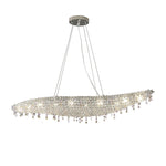 Boat Crystal Chandelier – Modern Linear LED Pendant for Dining & Living Rooms