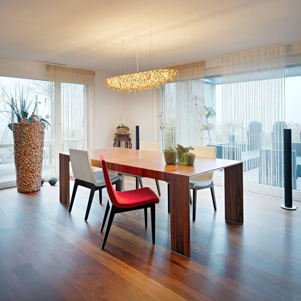 Boat Crystal Chandelier – Modern Linear LED Pendant for Dining & Living Rooms