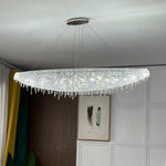Boat Crystal Chandelier – Modern Linear LED Pendant for Dining & Living Rooms