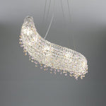 Boat Crystal Chandelier – Modern Linear LED Pendant for Dining & Living Rooms
