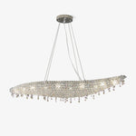 Boat Crystal Chandelier – Modern Linear LED Pendant for Dining & Living Rooms
