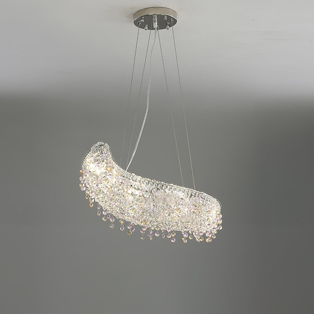 Boat Crystal Chandelier – Modern Linear LED Pendant for Dining & Living Rooms