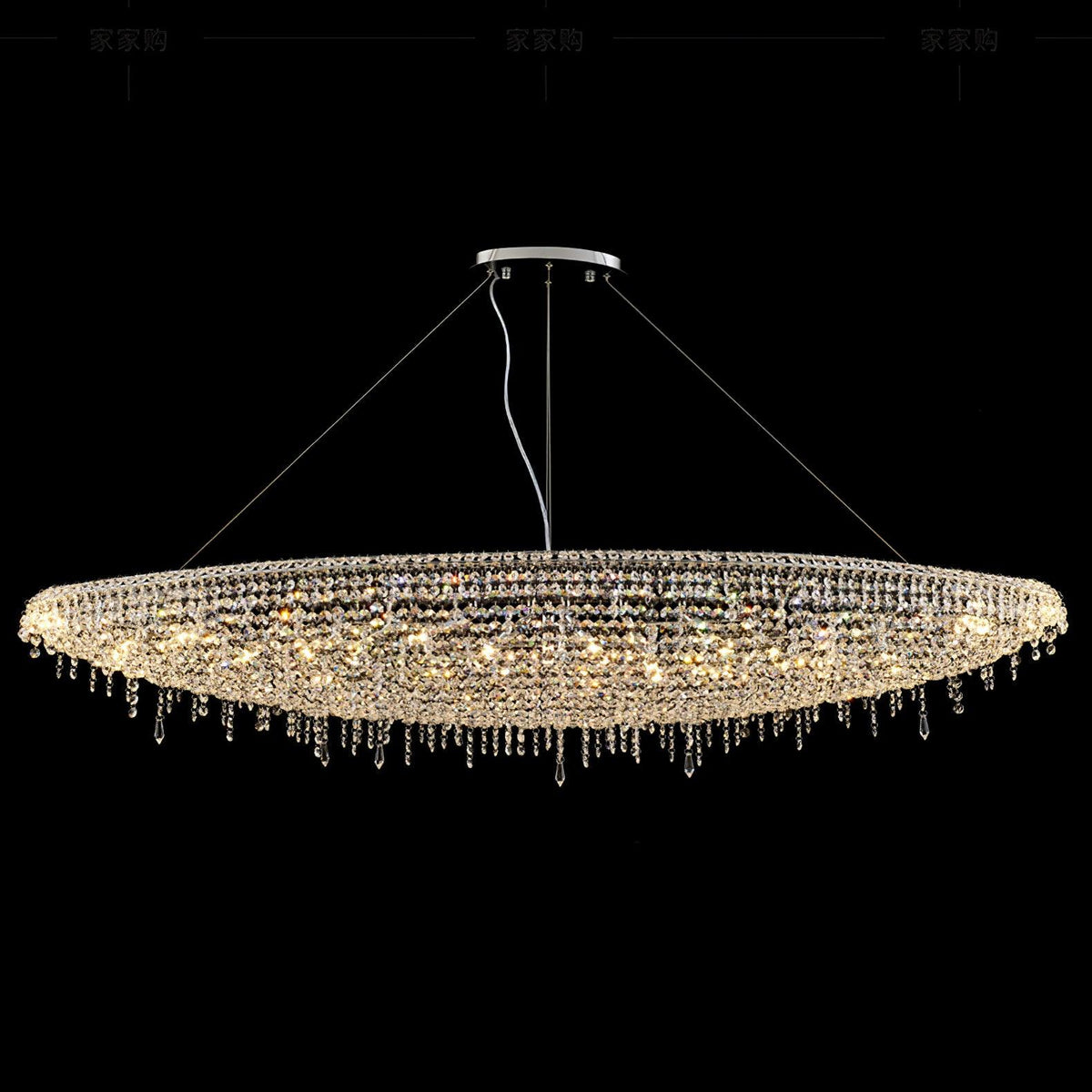 Boat Crystal Chandelier – Modern Linear LED Pendant for Dining & Living Rooms