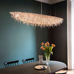 Boat Crystal Chandelier – Modern Linear LED Pendant for Dining & Living Rooms