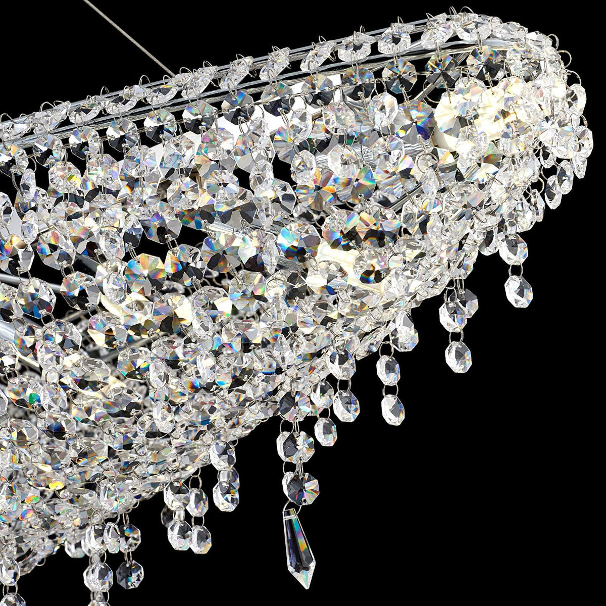 Boat Crystal Chandelier – Modern Linear LED Pendant for Dining & Living Rooms