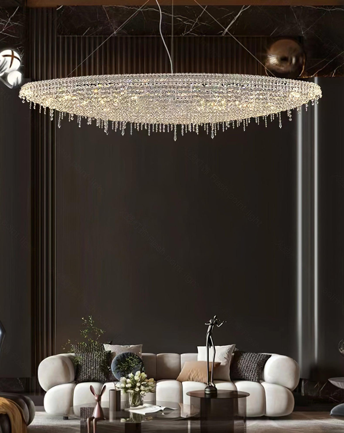 Boat Crystal Chandelier – Modern Linear LED Pendant for Dining & Living Rooms