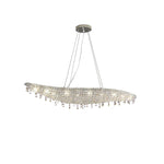 Boat Crystal Chandelier – Modern Linear LED Pendant for Dining & Living Rooms