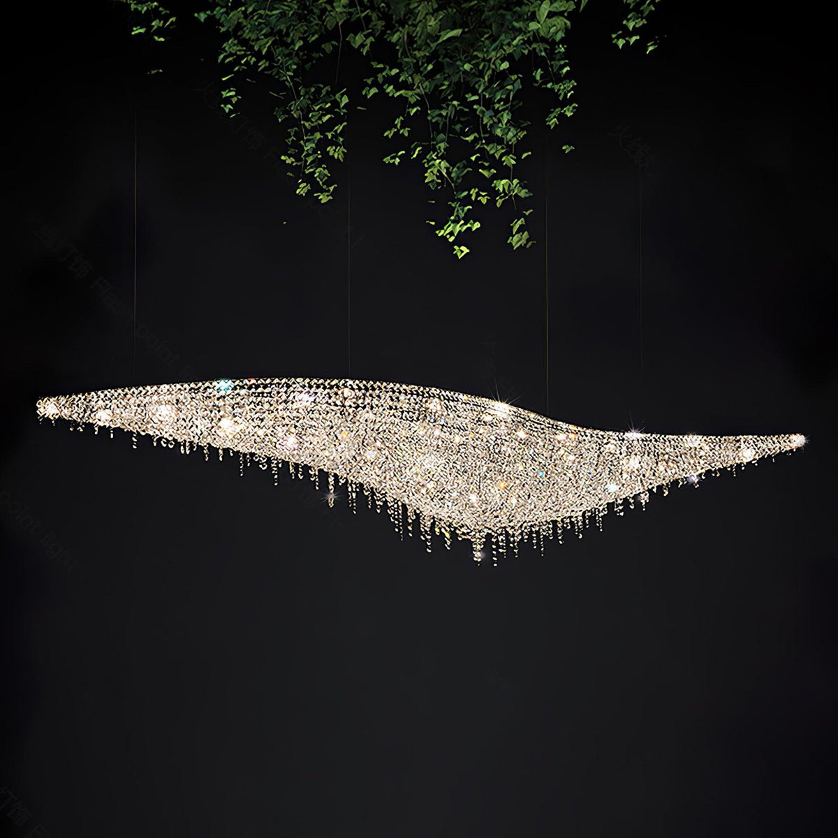 Boat Crystal Chandelier – Modern Linear LED Pendant for Dining & Living Rooms