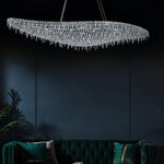 Boat Crystal Chandelier – Modern Linear LED Pendant for Dining & Living Rooms