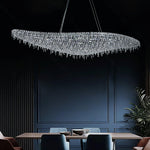 Boat Crystal Chandelier – Modern Linear LED Pendant for Dining & Living Rooms