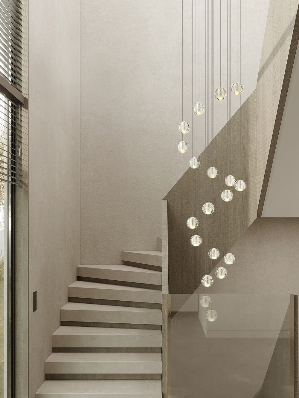 Crystal Ball Pendant Light – Chrome & Clear Glass Chandelier