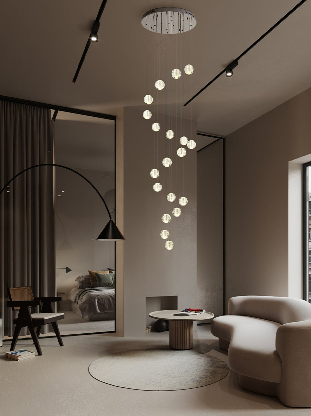 Crystal Ball Pendant Light – Chrome & Clear Glass Chandelier