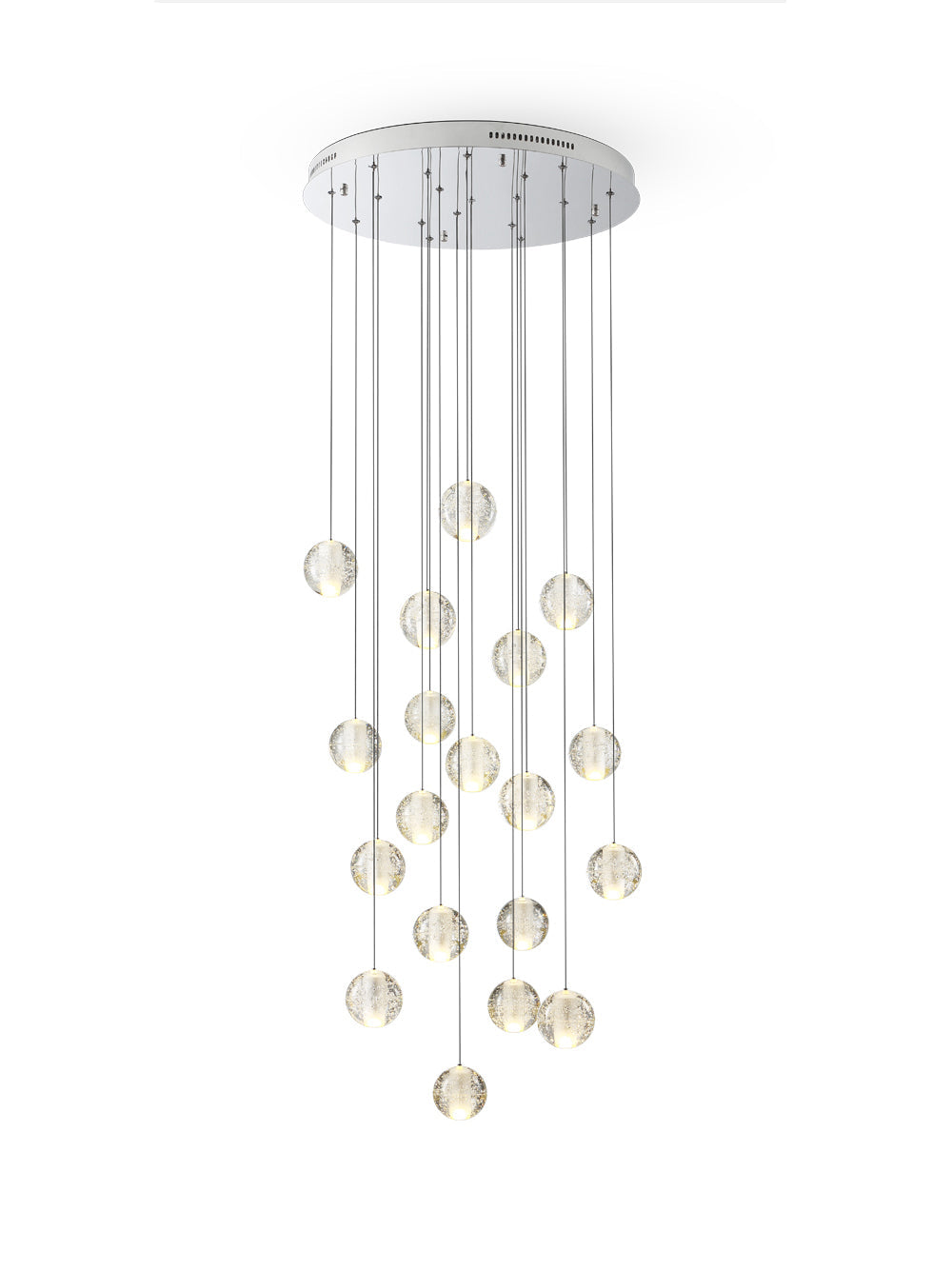 Crystal Ball Pendant Light – Chrome & Clear Glass Chandelier