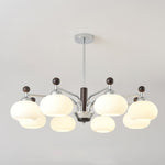 Bogart Modern Curved Arm Chandelier with White Shades