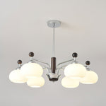 Bogart Modern Curved Arm Chandelier with White Shades