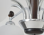 Bogart Modern Curved Arm Chandelier with White Shades