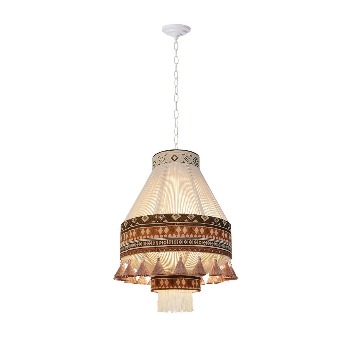 Artisan Woven Fringe Pendant Light for Boho Interiors